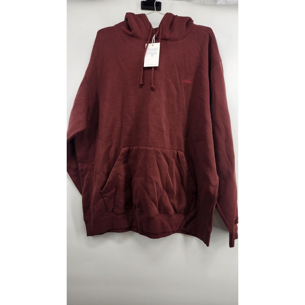 Katin Brown Red XXL Embroidered Fleece Hoodie Pullover NWT Cotton Blend